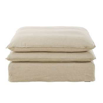 POMPEI Linen Footstool (H47 x W95 x D95cm)
