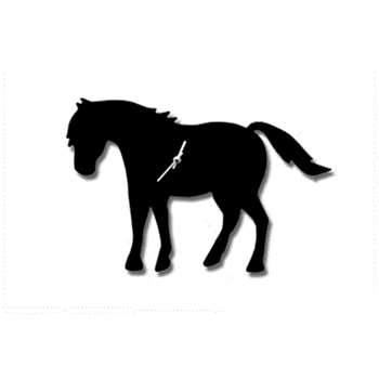 Pony Clock with Swaying Tail 34 x 46cm