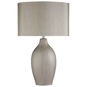 Portman Table Lamp Silver (H56 x W19 x D19cm)