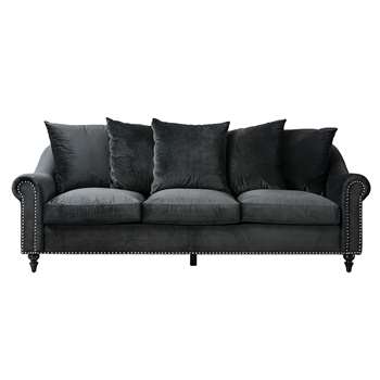Portman Three Seat Sofa - Black (H85 x W101 x D219cm)