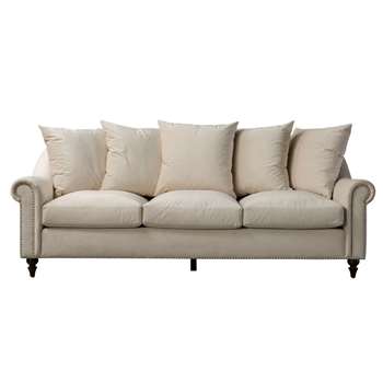 Portman Three Seat Sofa - Ivory (H85 x W219 x D101cm)