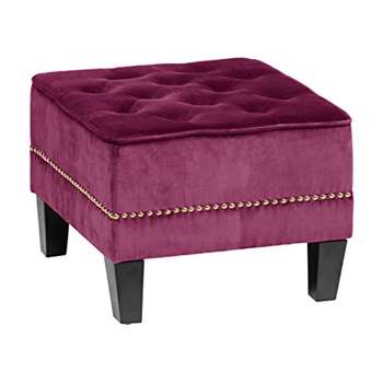 Premier Housewares Regents Park Chesterfield FootStool - Damson