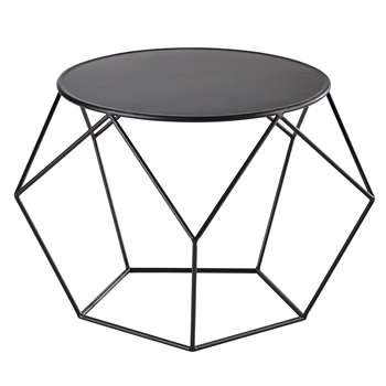 PRISM Metal round coffee table in black (44 x 64cm)