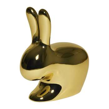 Qeeboo - Rabbit Chair - Metallic Gold - Baby (H52.7 x W47 x D26cm)