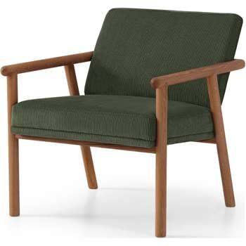 Quiet Accent Armchair, Sage Corduroy Velvet (H76 x W68 x D76cm)
