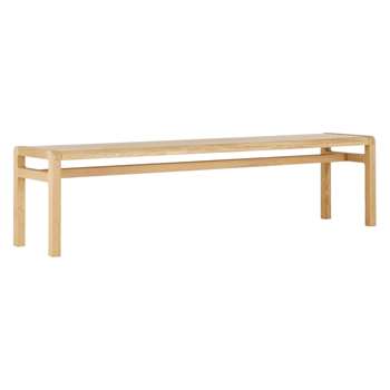 Habitat Radius 4 Seater Solid Oak Dining Bench - Oak (H45 x W180 x D37.5cm)