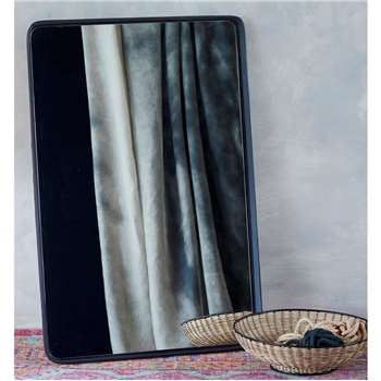 Rectangular Industrial Mirror - Black (H90 x W60cm)