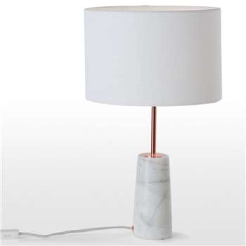 Rita Table Lamp, Copper and Marble (H51 x W9 x D9cm)