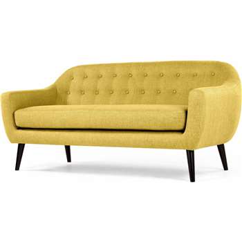 Ritchie 3 Seater Sofa, Ochre Yellow (86 x 188cm)