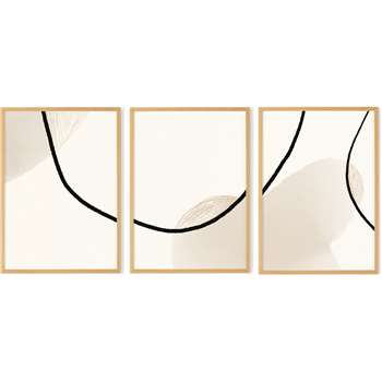 Romi Set of 3 Prints by Anna Johannson A3 Framed Wall Art Prints, Tonal Pinks (H34 x W46cm)