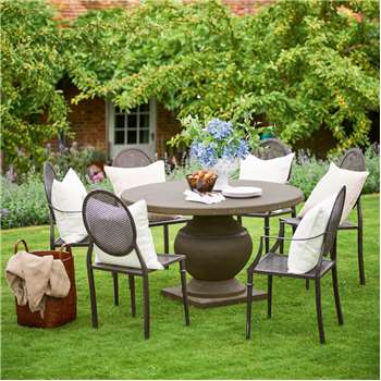 Round Callanish Dining Table - Brown (H75 x W123 x D123cm)