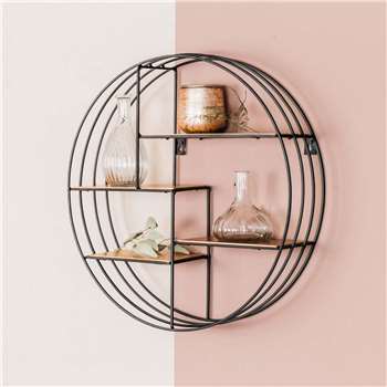 Round Copper Deco Shelf (H45 x W45 x D11cm)