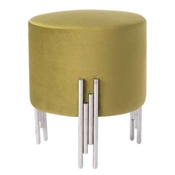 Rubell Stool Moss Silver base (H50 x W40 x D40cm)