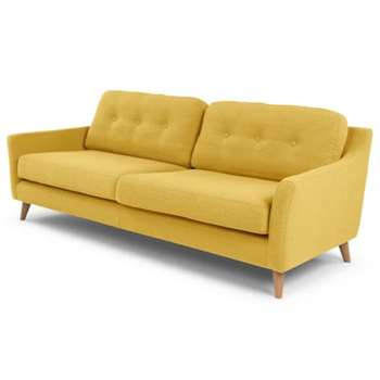 Rufus 3 Seater Sofa, Mustard Yellow (H83 x W200 x D88cm)