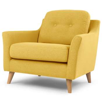 Rufus Armchair, Mustard Yellow (H83 x W80 x D88cm)
