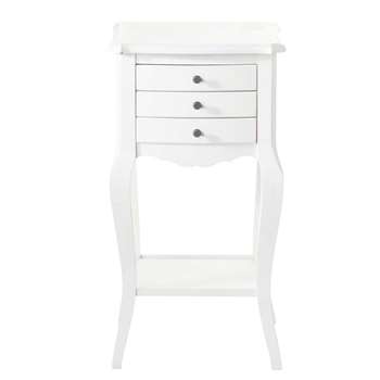 SÉRAPHINE Wooden bedside table with drawers in white (69 x 37cm)