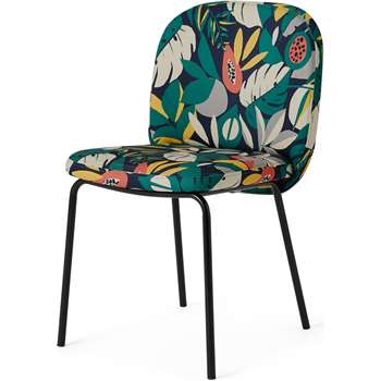 Safia Dining Chair, Curator Print & Black Legs (H82 x W50 x D59cm)