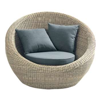 SAINT-RAPHAËL Wicker garden Tub/Armchair, Natural