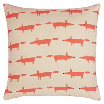 Scion Mini Mr Fox Cushion, Orange / Beige (40 x 40cm)