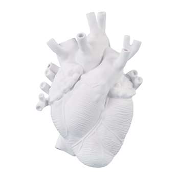 Seletti - Love In Bloom Porcelain Heart Vase (H25 x W16.5 x D9cm)