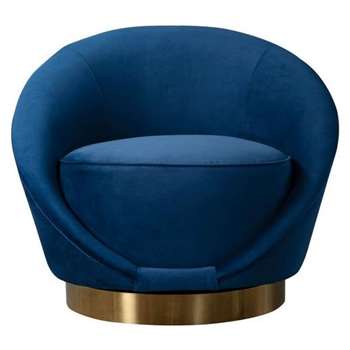 Selini Swivel Chair - Navy Blue (H76 x W88 x D79cm)