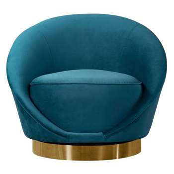 Selini Swivel Chair - Peacock (H76 x W88 x D79cm)