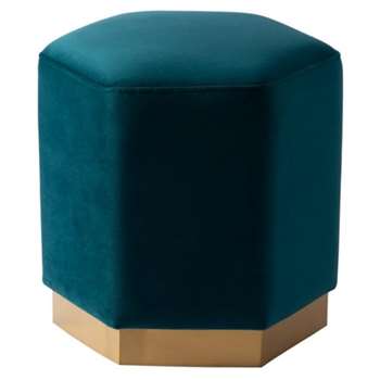 Senio Hexagonal stool Teal (H44 x W44 x D44cm)