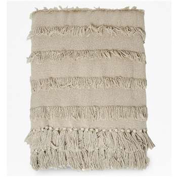 Seraphina Natural Tassel Throw - Beige (H130 x W170cm)