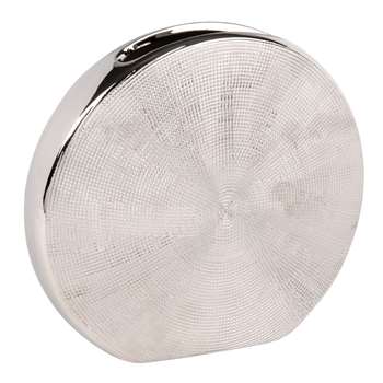 Silver Stoneware Moon Vase (H20.5 x W22 x D7cm)