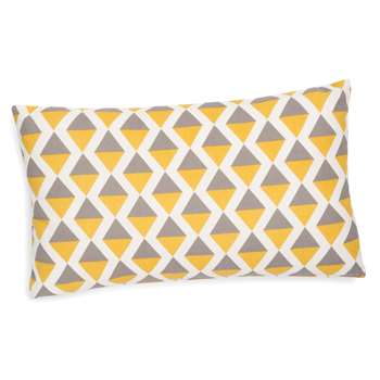 SINTRA cotton cushion cover, grey/yellow, 30 x 50 cm