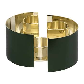 Skultuna - Infinity Candle Holder - Dark Green - Small (Height 6cm)