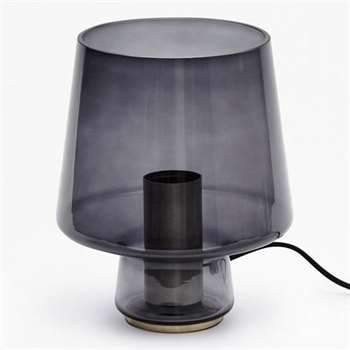 Smoked Table Lamp - Smoked Glass (21 x 18cm)