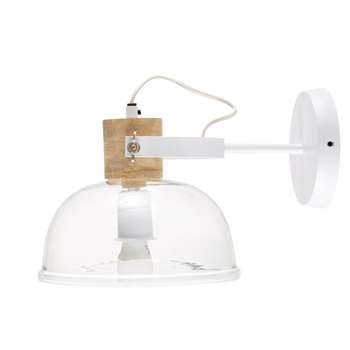 SNOW Glass and White Metal Wall Lamp (22 x 25cm)