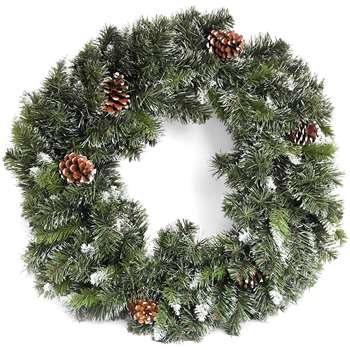 SnowTime CF04692 Snow King Fir Wreath (H60 x W60cm)