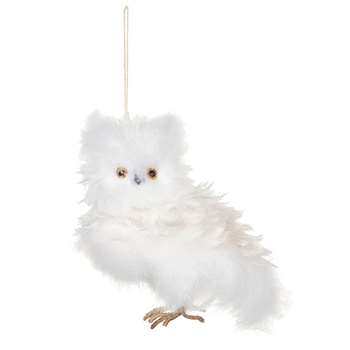 Snowy Owl Tree Decoration, Large (H29 x W29 x D17cm)