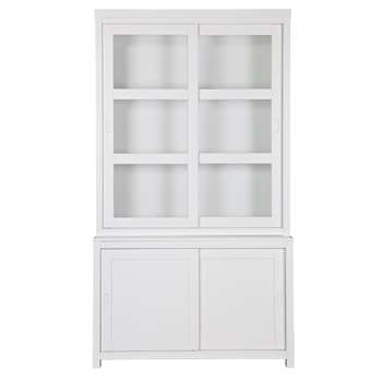 Solid Pine Display Cabinet in White 215 x 120cm