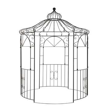 ST GERMAIN Garden gazebo in aged dark brown metal (290 x 225cm)