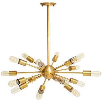 Sticks Pendant Light Brass 18 Bulbs (H80 x W56 x D56cm)