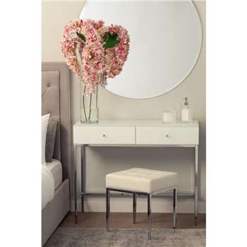 Stiletto Toughened White Glass and chrome Console Table (H80 x W100 x D40cm)