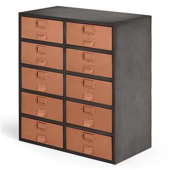 Stow Large Storage Unit, Copper (H82 x W71 x D38cm)