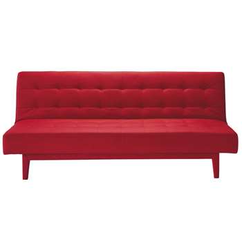 STUDIO Red 3-seater tufted clic clac sofa bed