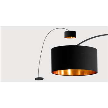Sweep Floor Lamp, Matt Black with Copper (206 x 106cm)