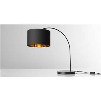 Sweep Table Lamp, Matt Black and Copper (H58 x W60 x D23cm)