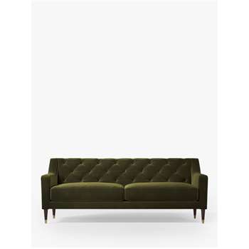Swoon Editions Pritchard Medium 2 Seater Sofa, Dark Leg, Fern Velvet (H78 x D80cm)