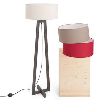 Tarouca Customisable Floor Lamp, Your Choice Of Shade With Dark Brown Base 153 x 48cm