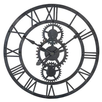 TEMPS MODERNES metal clock in black (76cm Diameter)