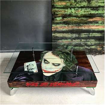 Cappa E Spada - The Joker Playing Card Coffee Table with Glass Top (H38 x W114 x D76cm)