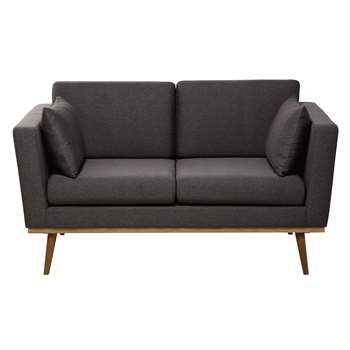 TIMEO 2 seater fabric sofa in grey (78 x 145cm)