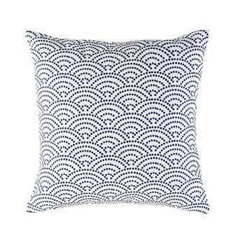 TINOS White Outdoor Cushion with Blue Graphic Motifs (45 x 45cm)
