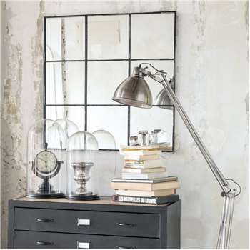 TOBIAS - Black Metal Mirror (H90 x W90 x D3cm)